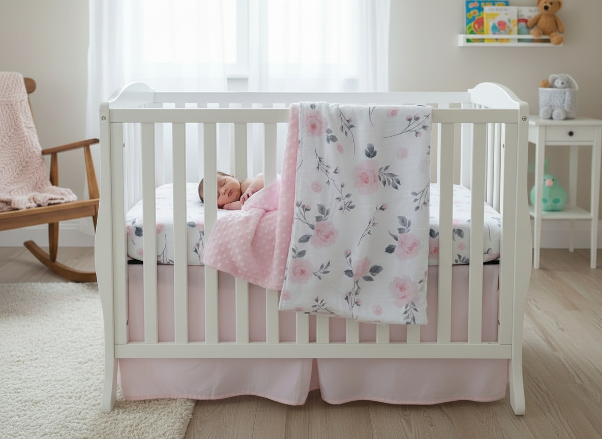 Pink Floral Blanket - Size 30"X40"