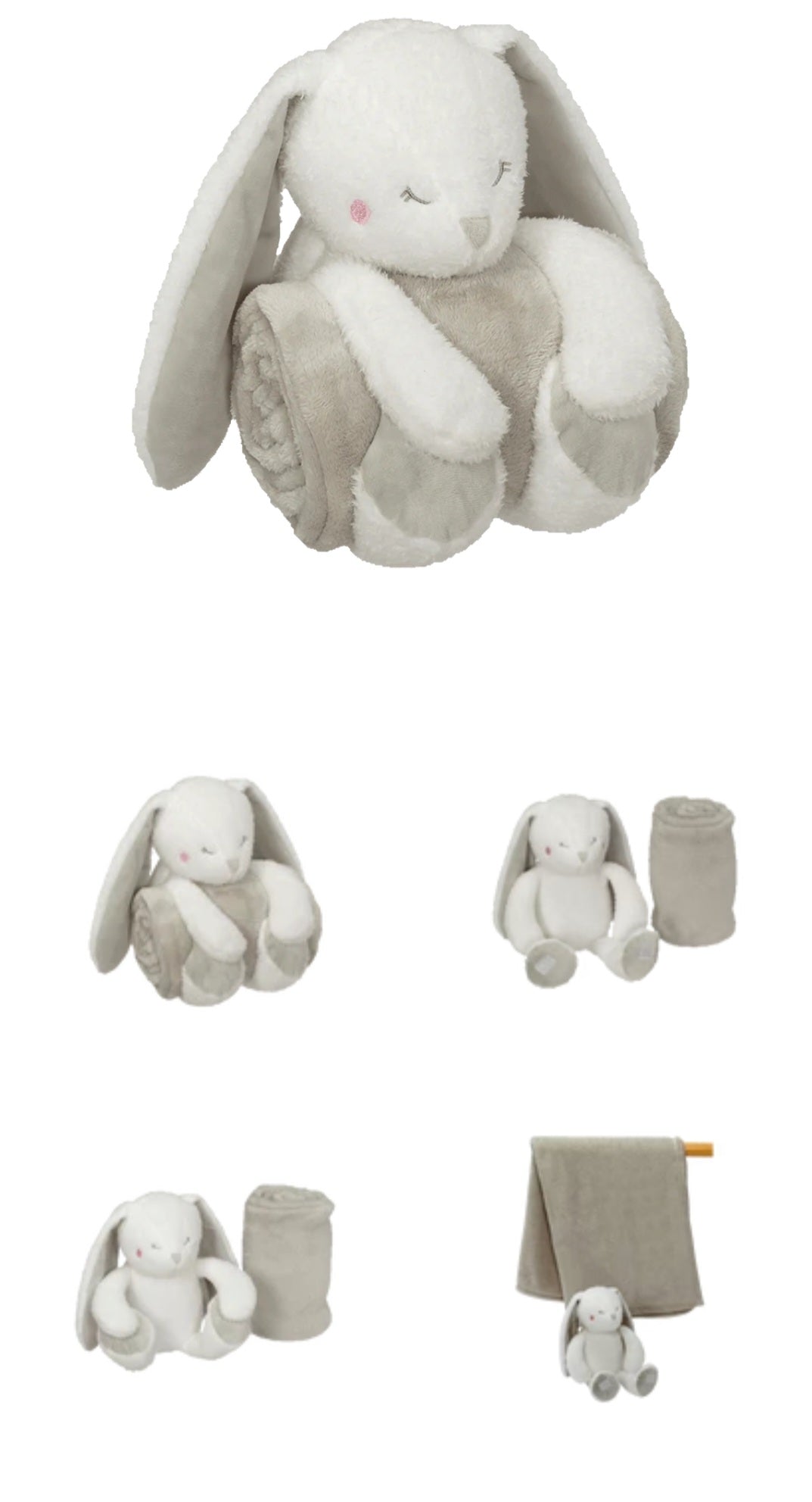 Bunny Buddy Hugger (Blanket Size 30"x40" with 10" stuffy)