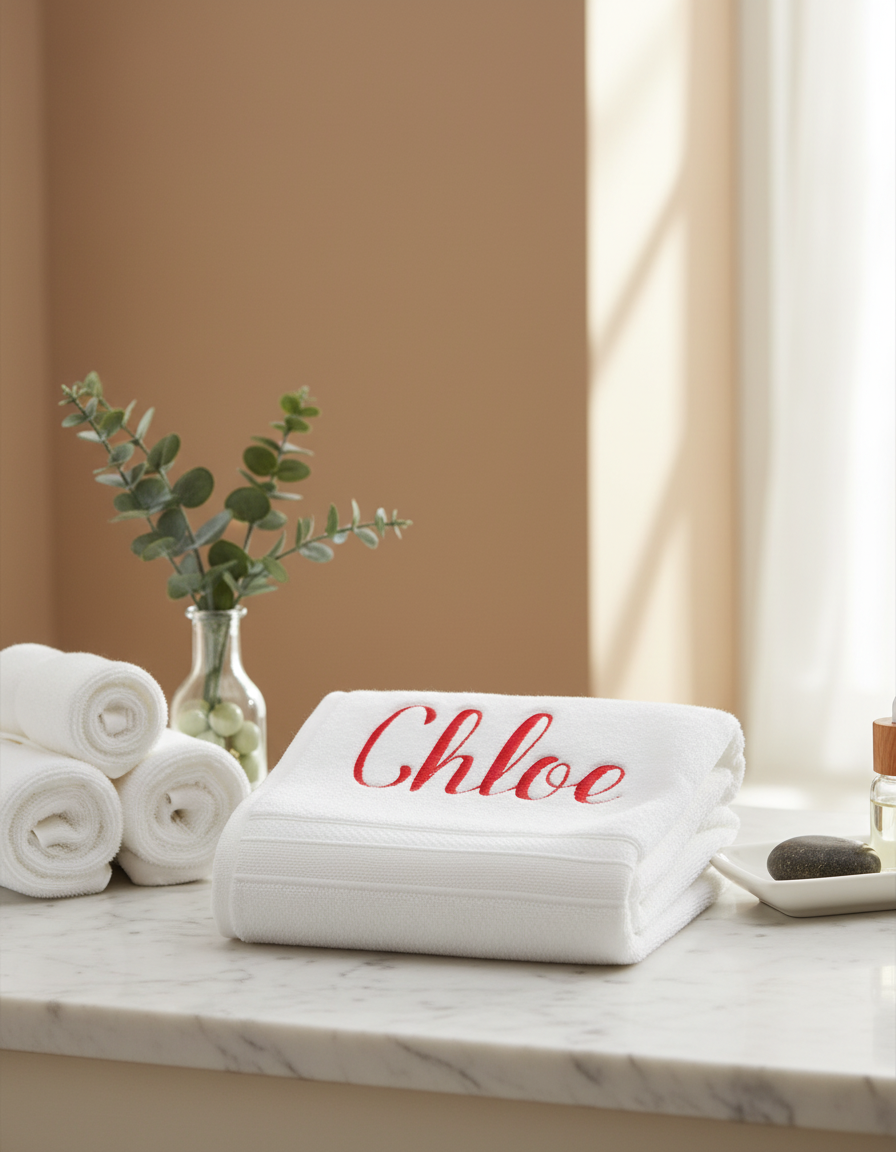 Personalized Towel Set – Custom Embroidered Bath, Hand & Wash Towels | Monogrammed Luxury Gift for Home, Wedding & Spa