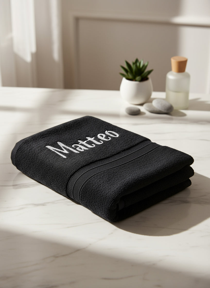 Personalized Towel Set – Custom Embroidered Bath, Hand & Wash Towels | Monogrammed Luxury Gift for Home, Wedding & Spa