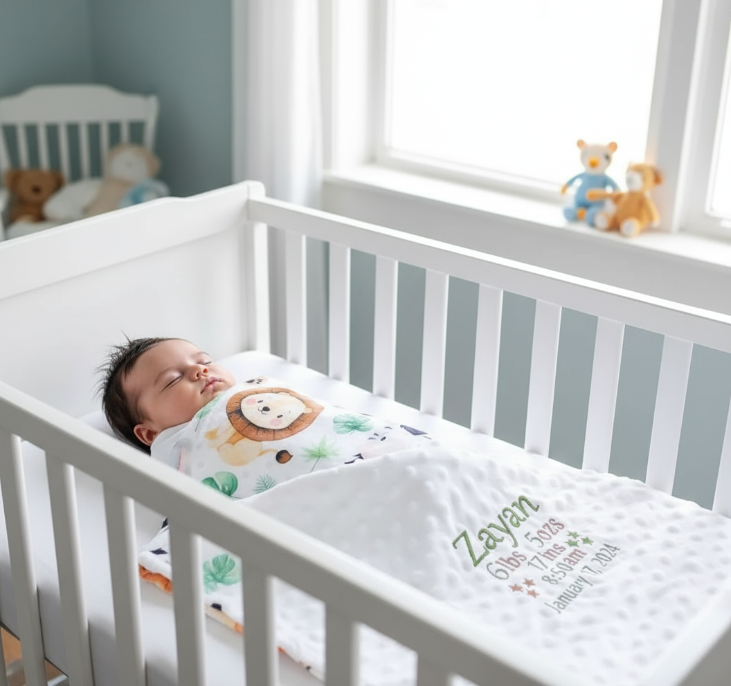 Safari Animal Minky Blanket - Size 30"X40"