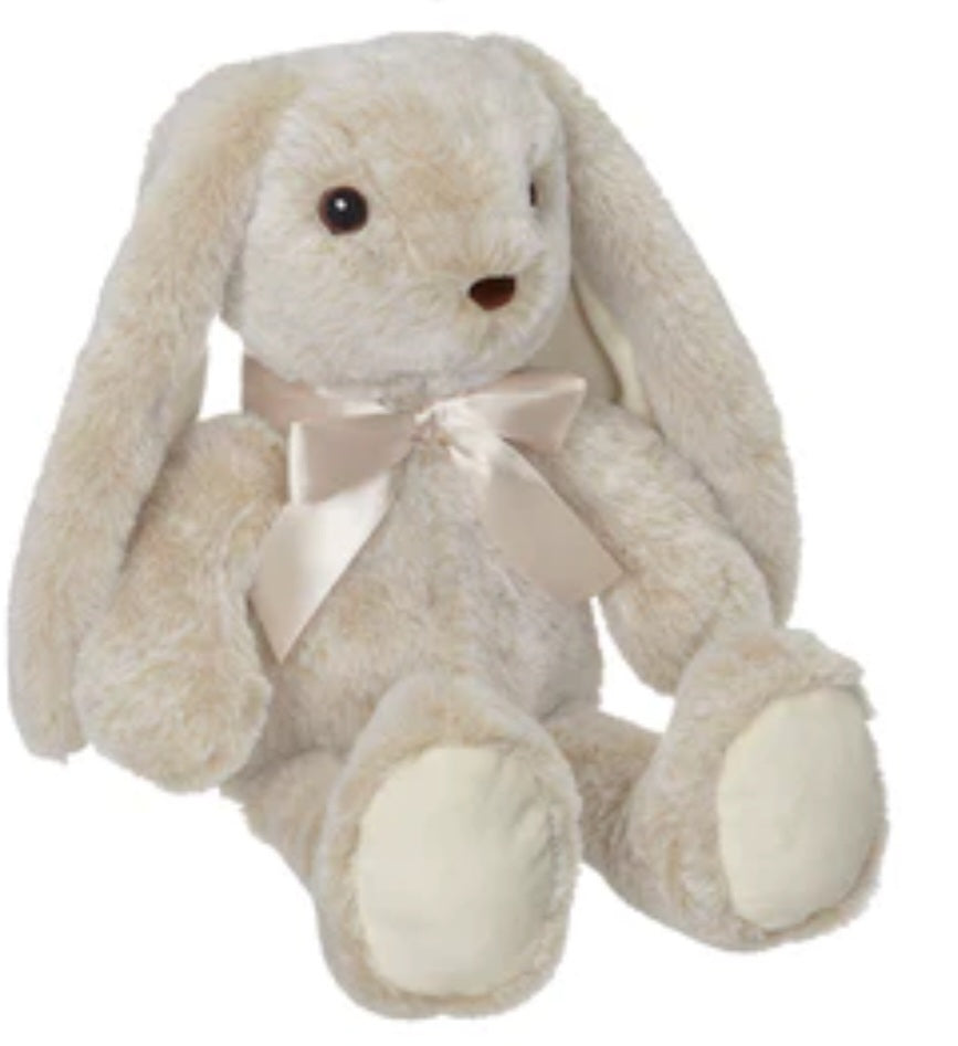 Personalized Embroidered Bunny Plush - Beige & Pink - 10" Custom Baby Gift