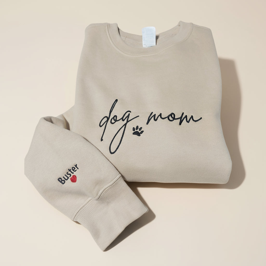Dog Mom Embroidered Sweatshirts
