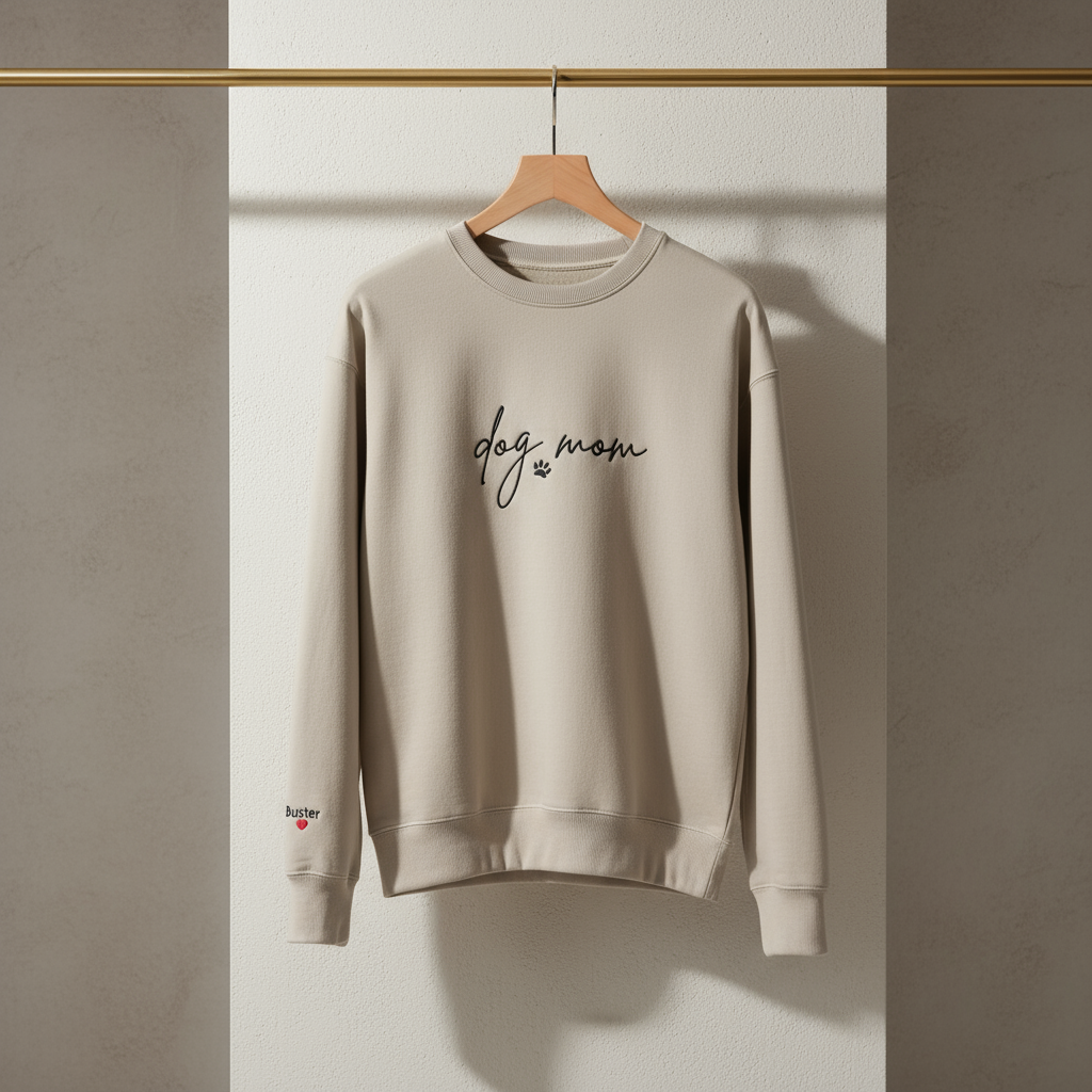 Dog Mom Embroidered Sweatshirts