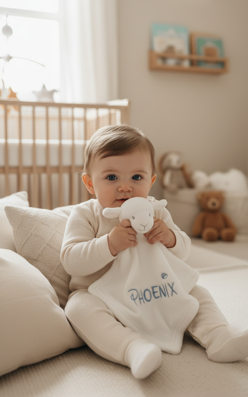 Personalized  Lamb Lovey - Security Blanket - 10"