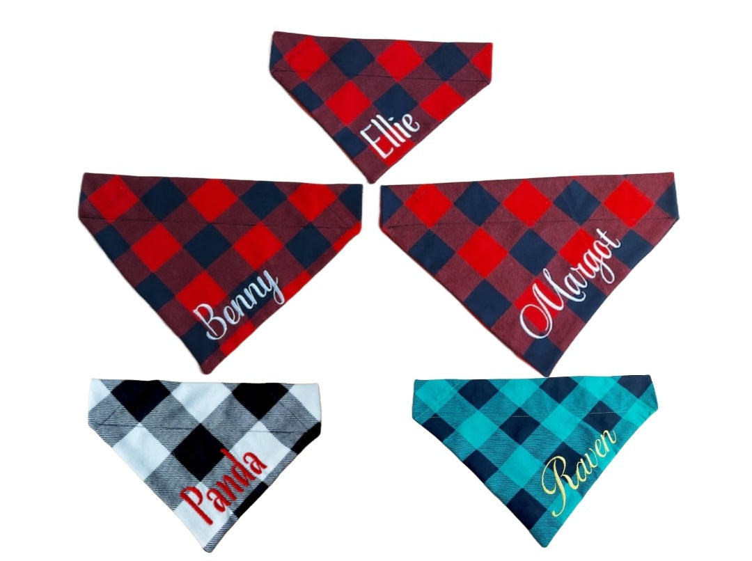 Personalized Pet Bandana - Over the collar and Snap on
