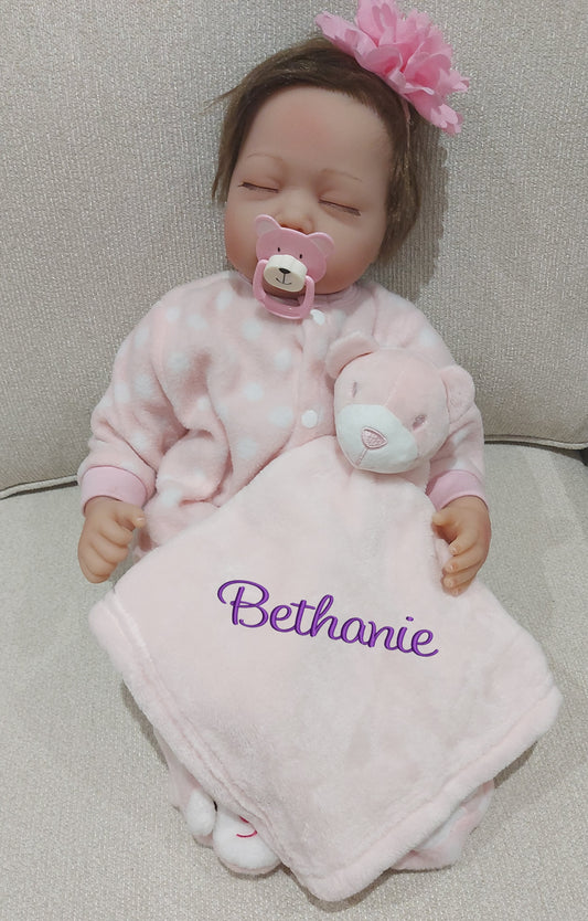 Personalized  Bear Lovey - Security Blanket - 10"