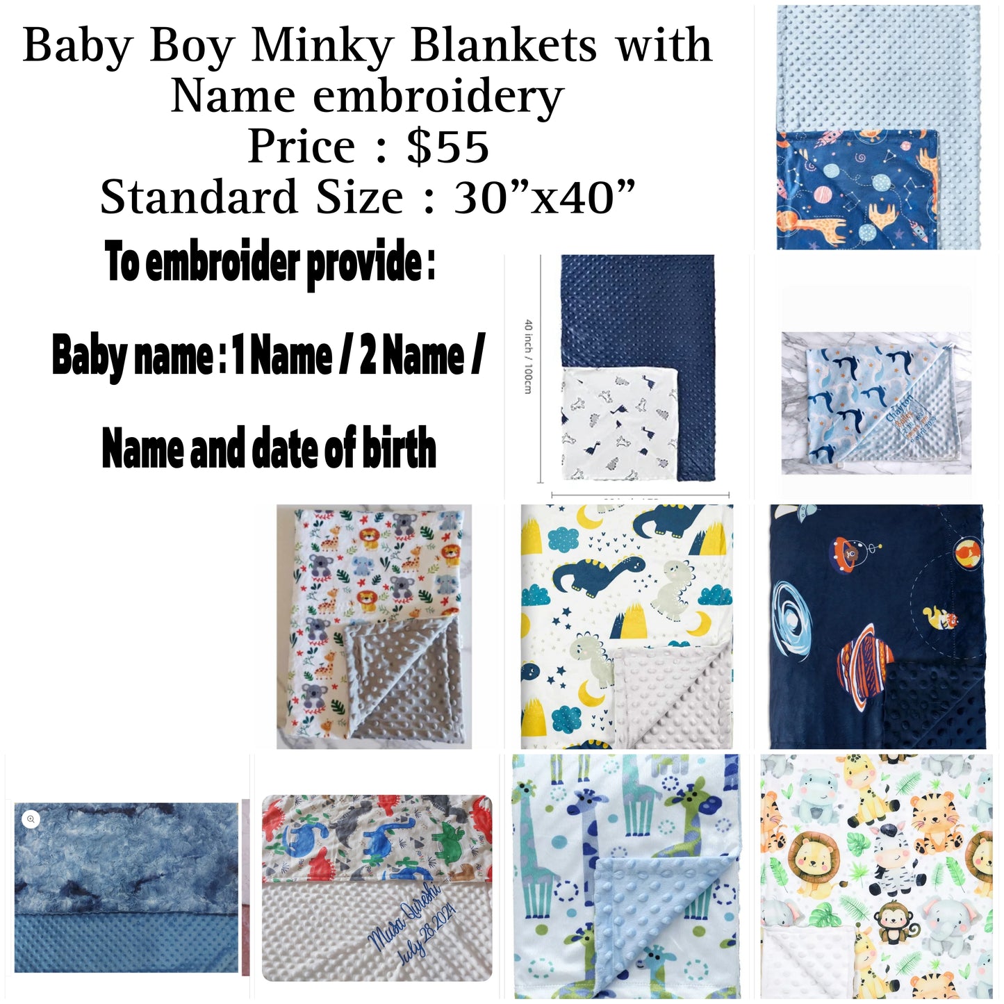 PERSONALIZED BABY GIFTS : BLANKETS / STUFFED ANIMALS