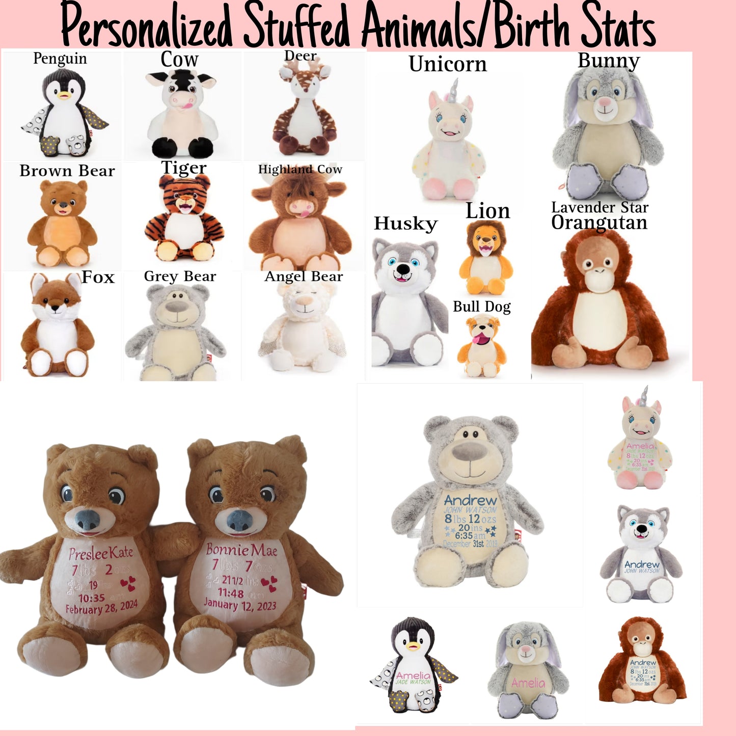 PERSONALIZED BABY GIFTS : BLANKETS / STUFFED ANIMALS