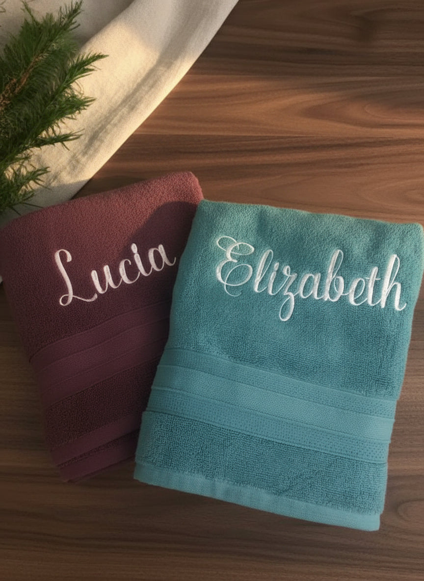 Personalized Towel Set – Custom Embroidered Bath, Hand & Wash Towels | Monogrammed Luxury Gift for Home, Wedding & Spa