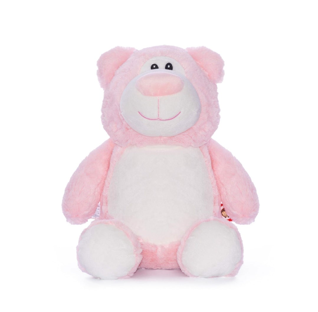 Personalized Pink Bear with Embroidered Name – Custom Stuffed Animal Gift for Baby Girl, Kids & Nursery Décor