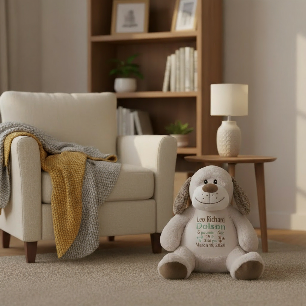 Birth Stats Dog Stuffed Animal- Size 16"