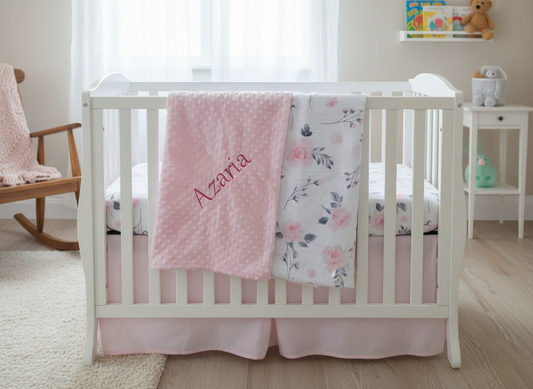 Pink Floral Blanket - Size 30"X40"