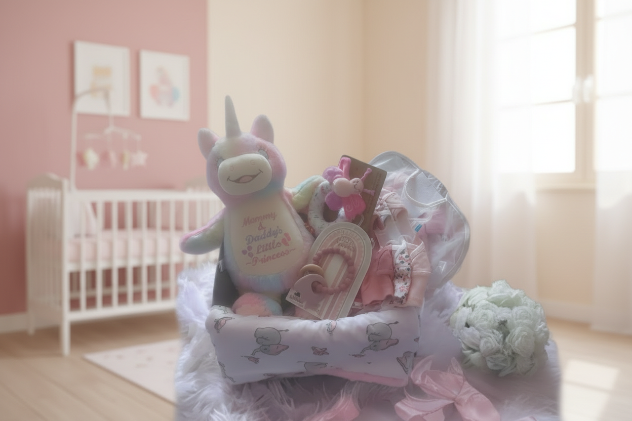 Personalized Baby Gift Basket | Custom Baby Shower Gift | Baby Boy, Baby Girl or Gender Neutral Gift Box
