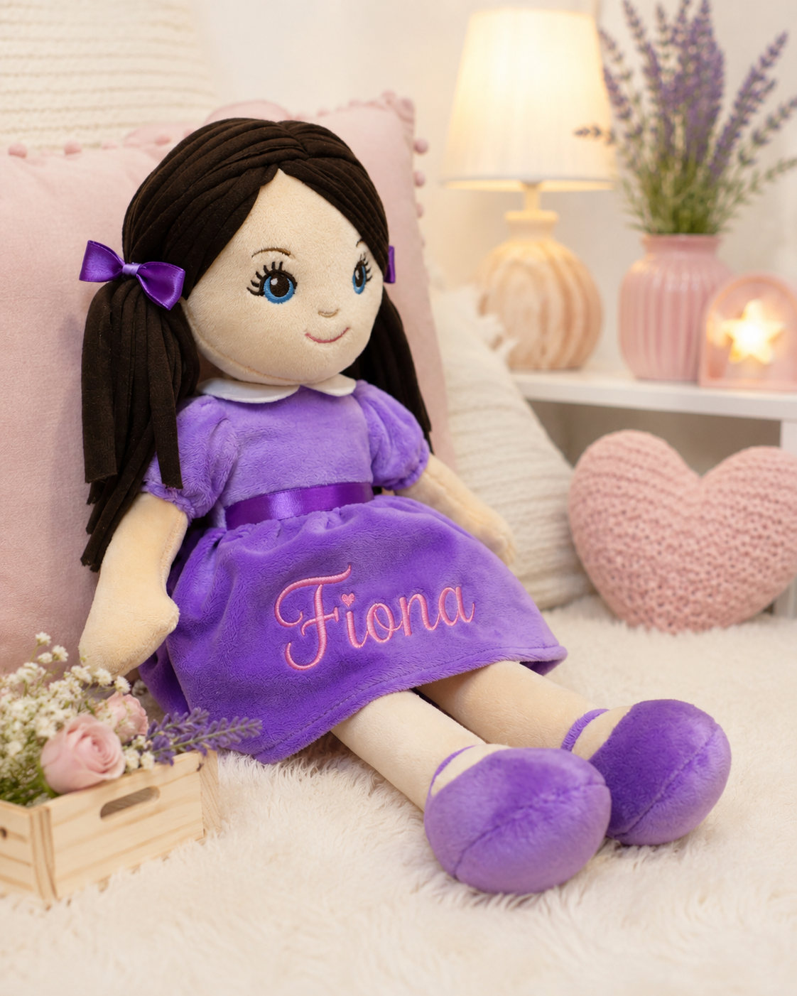 Personalized Rag Doll for Girls – Custom Embroidered Name Doll | 16”