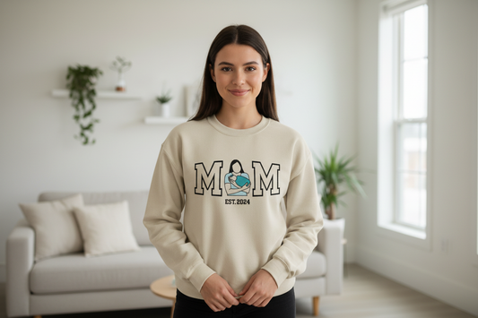 Personalized Photo Embroidery for Mom – Custom Outline or Fill Stitch Portrait
