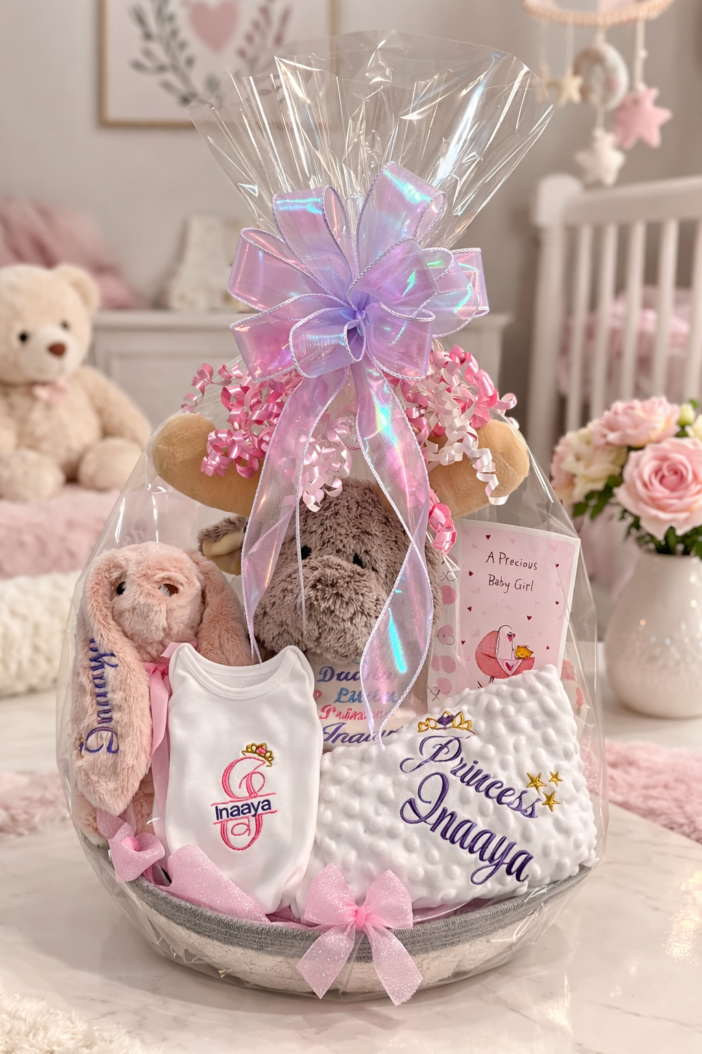 Personalized Baby Gift Basket | Custom Baby Shower Gift | Baby Boy, Baby Girl or Gender Neutral Gift Box