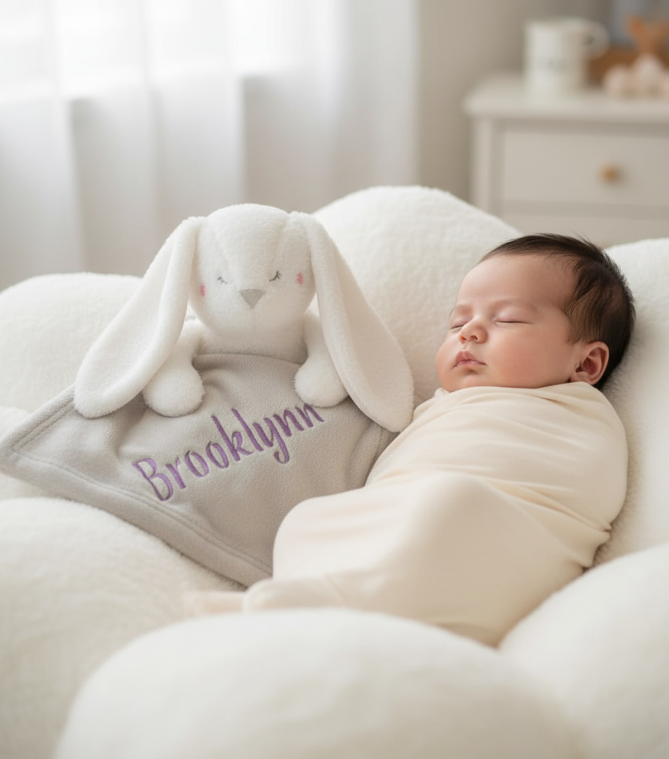 Bunny Buddy Hugger (Blanket Size 30"x40" with 10" stuffy)