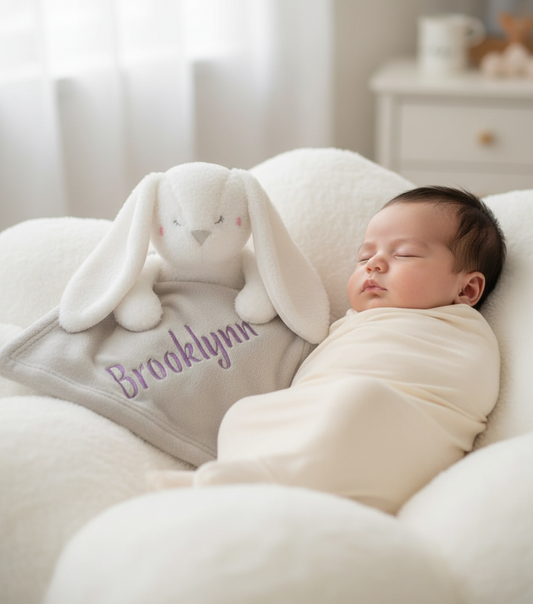Bunny Buddy Hugger (Blanket Size 30"x40" with 10" stuffy)