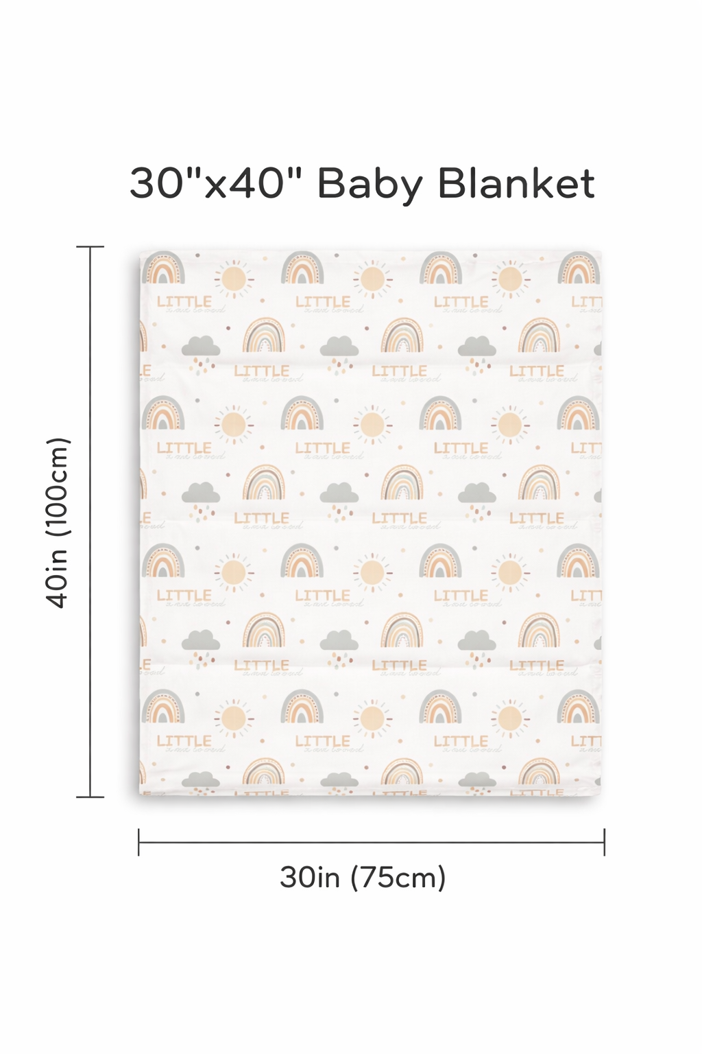 Personalized Baby Blanket with Name – Little & Loved Rainbow Theme | Gender Neutral Newborn Gift | Baby Gift Canada