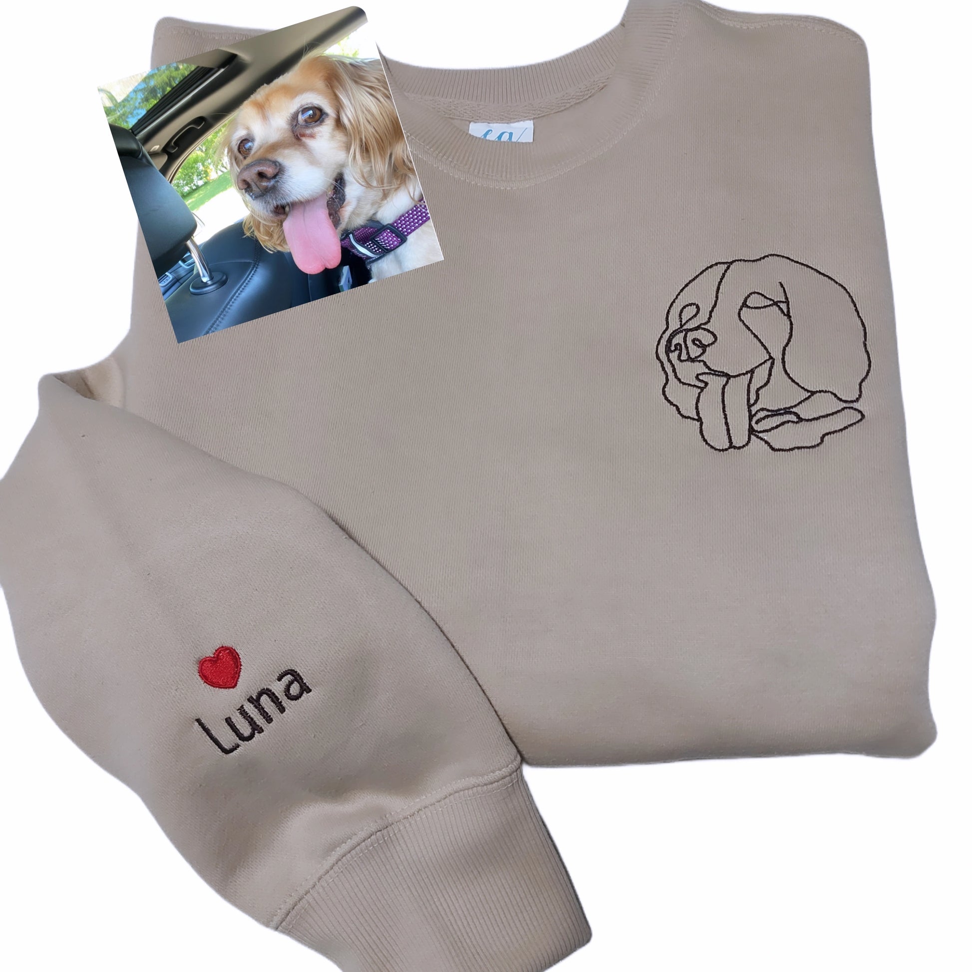 Custom pet embroidered sweatshirt hotsell