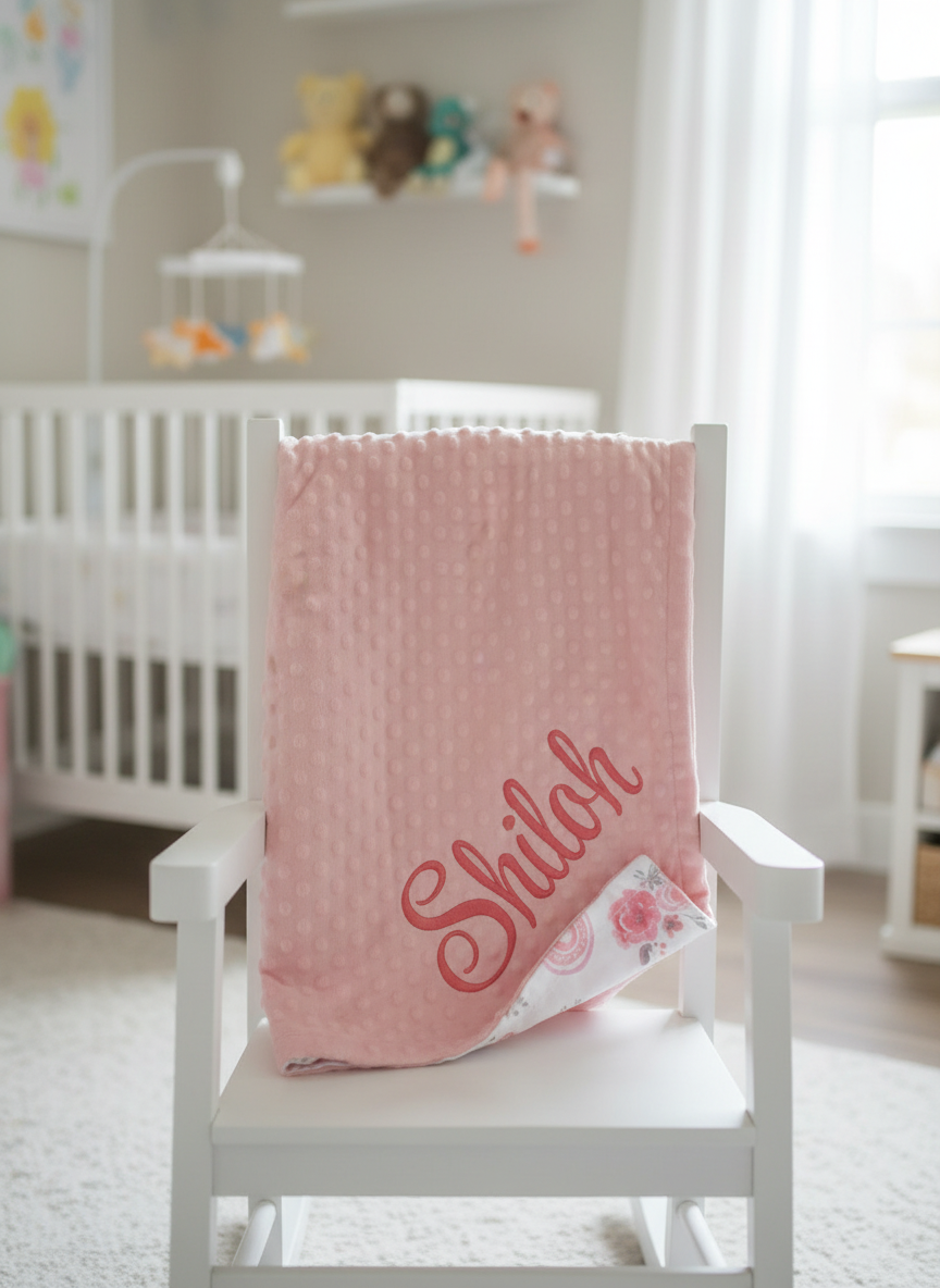 Peach Rainbow Floral Blanket - Size 30"X40"