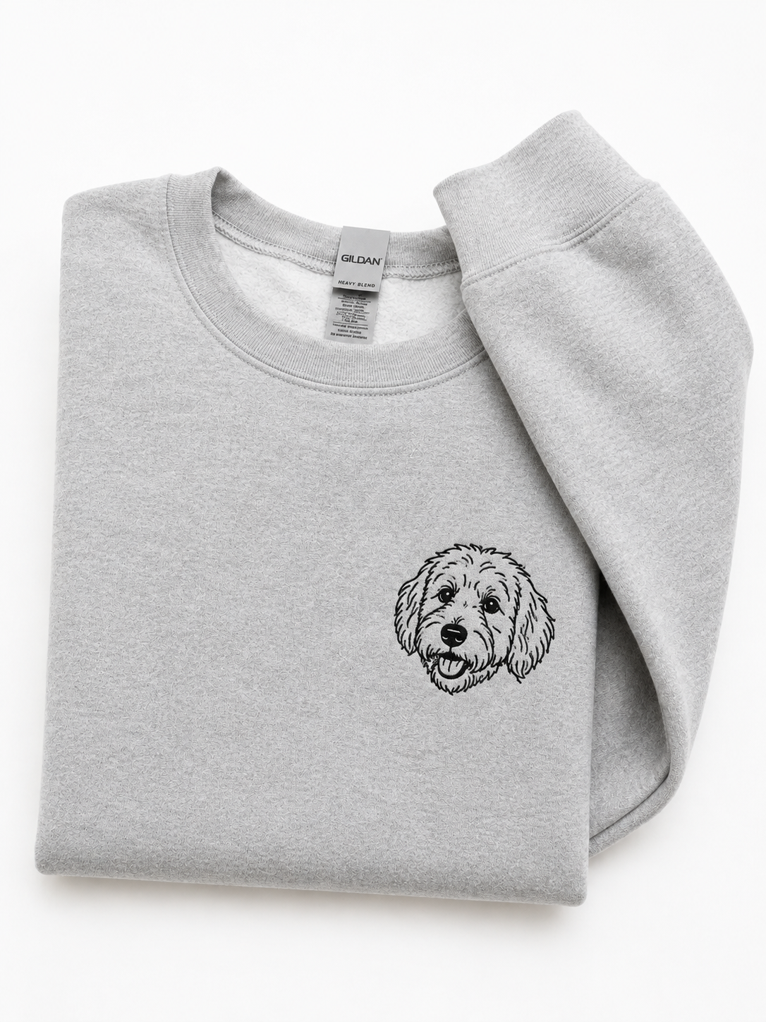 Personalized Pet Portrait Embroidered Sweatshirt | Custom Pet Outline