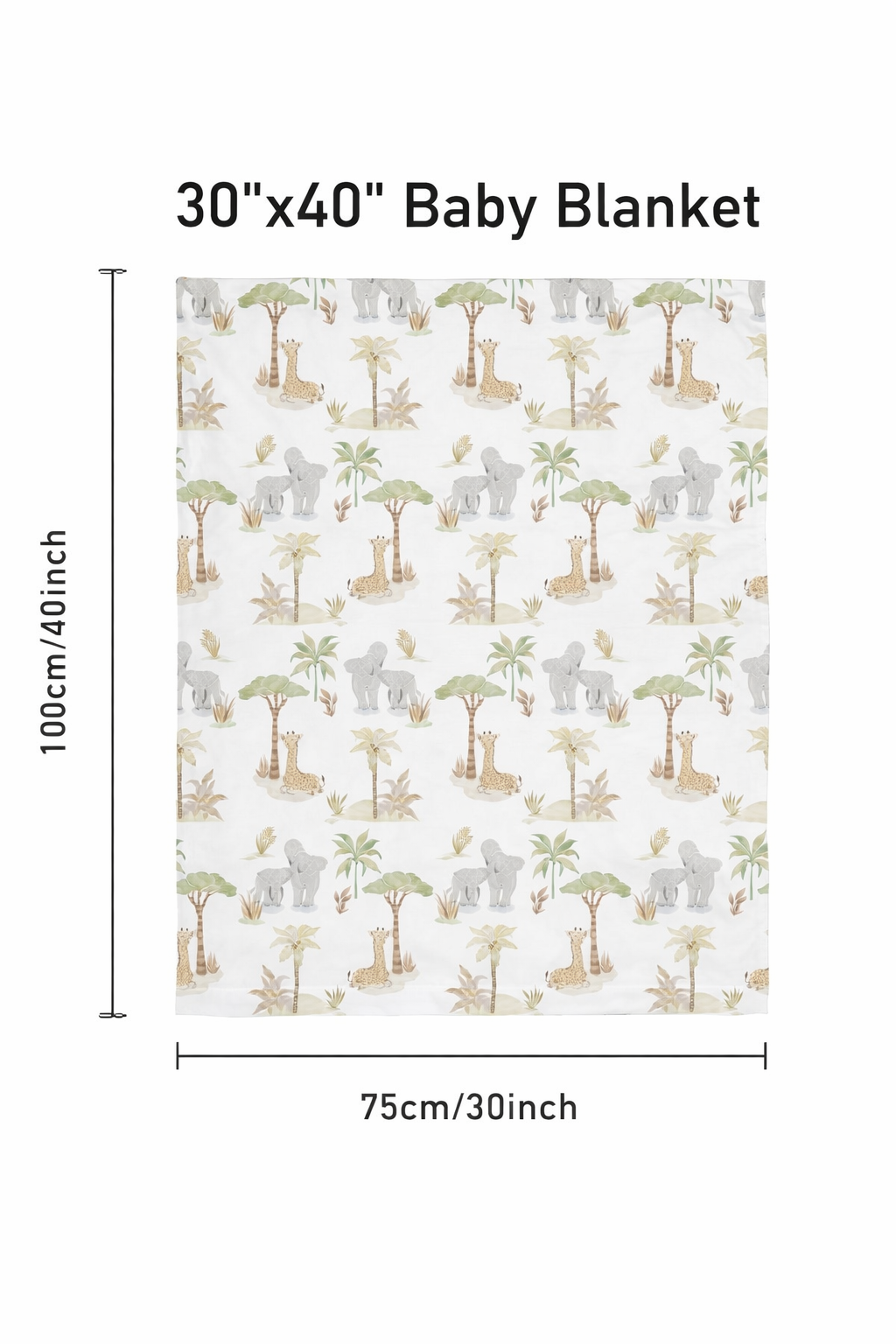 Personalized Baby Blanket with Name – Safari Jungle Theme | Custom Newborn Gift | Baby Gift Canada