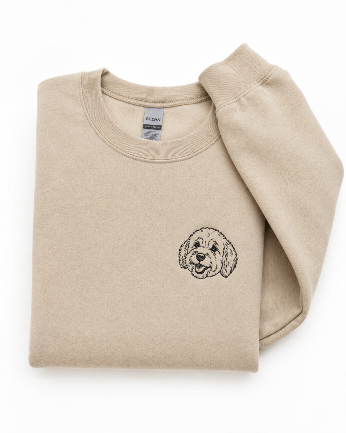 Personalized Pet Portrait Embroidered Sweatshirt | Custom Pet Outline